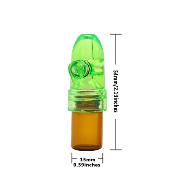 small glass vial snuff with bullet cap