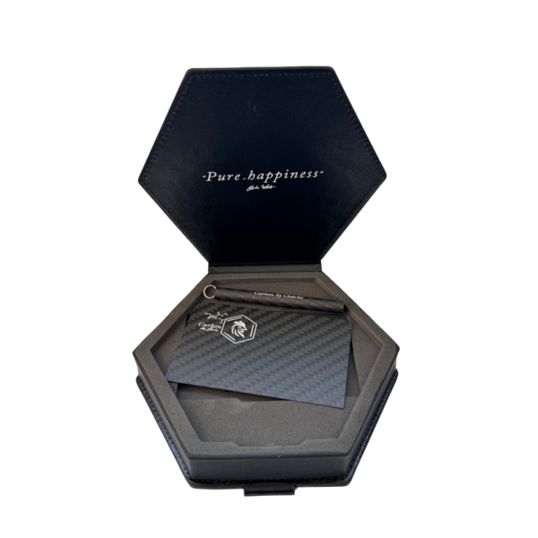 Carbon By Charlie: Pure Carbon Fibre Card and Straw in Luxury Box – White or Pink