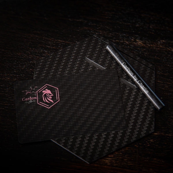 Pure Carbon Fibre Card and Straw – Pink & White