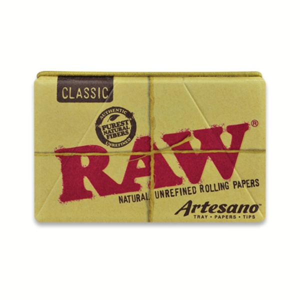 RAW Classic Rolling Papers Artesano 1 ¼ with Tray, Papers & Tips
