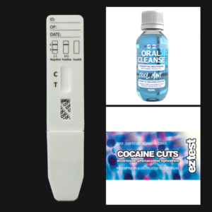 Cocaine Cuts EZ Test Kit + COC Saliva Test + Oral Cleanse Mouthwash