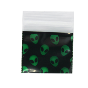 Original Apple Mini Ziplock Bags - Green Alien (32mm x 32mm) x 100