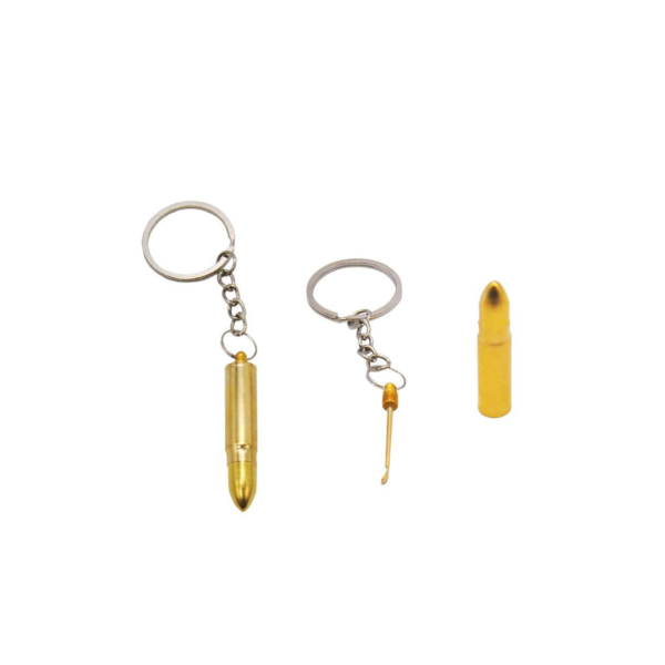 Premium Brass Bullet Snuff Spoon Keyring