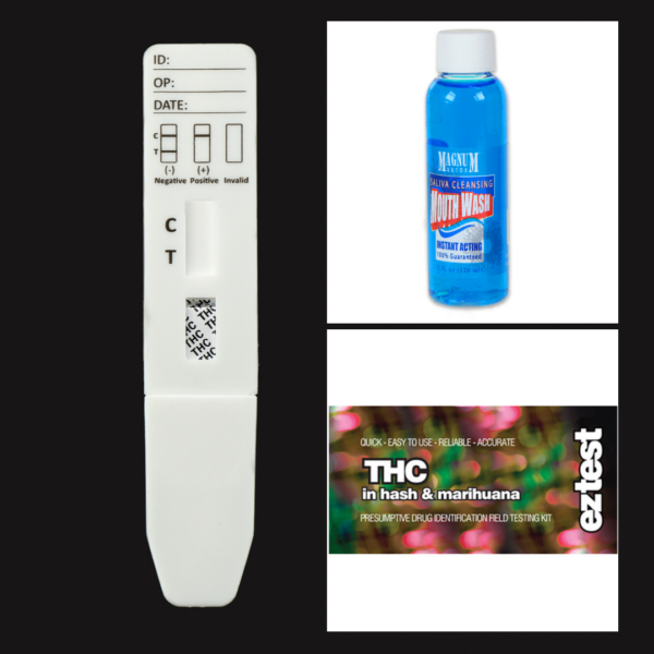 THC EZ Test Kit + THC Saliva Test + Magnum Detox Saliva Cleansing Mouthwash