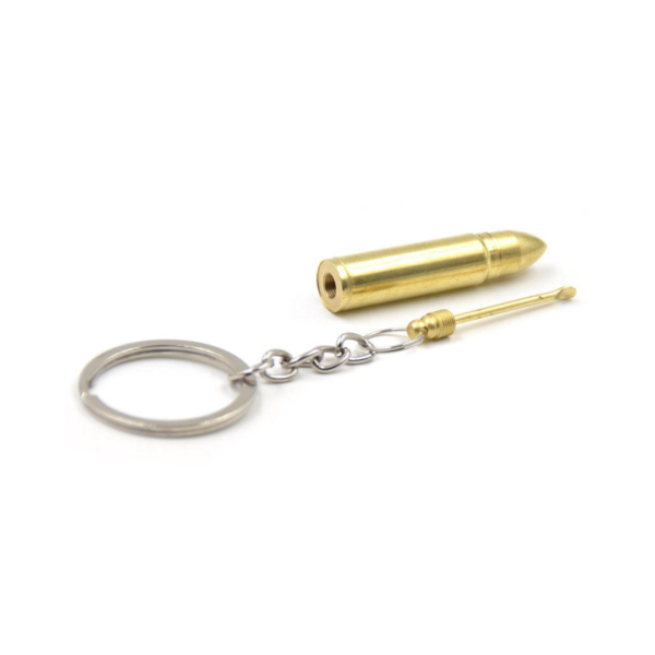Premium Brass Bullet Snuff Spoon Keyring