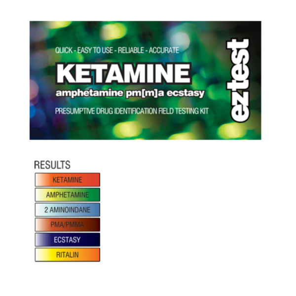 Ketamine Test Kit for Ecstasy (MDMA), Ketamine, PMA