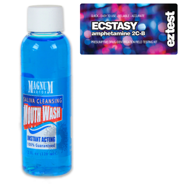 EZ Test Ecstasy Pill Testing Kit + Magnum Detox Saliva Cleansing Mouthwash