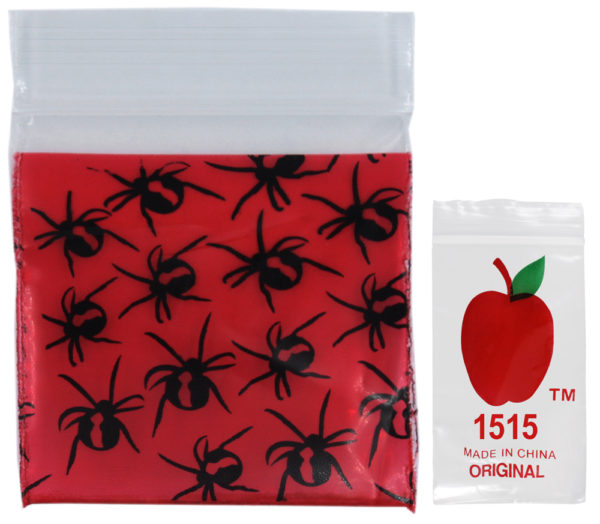 Original Apple Mini Ziplock Bags - Redback Spider (38mm x 38mm) x100