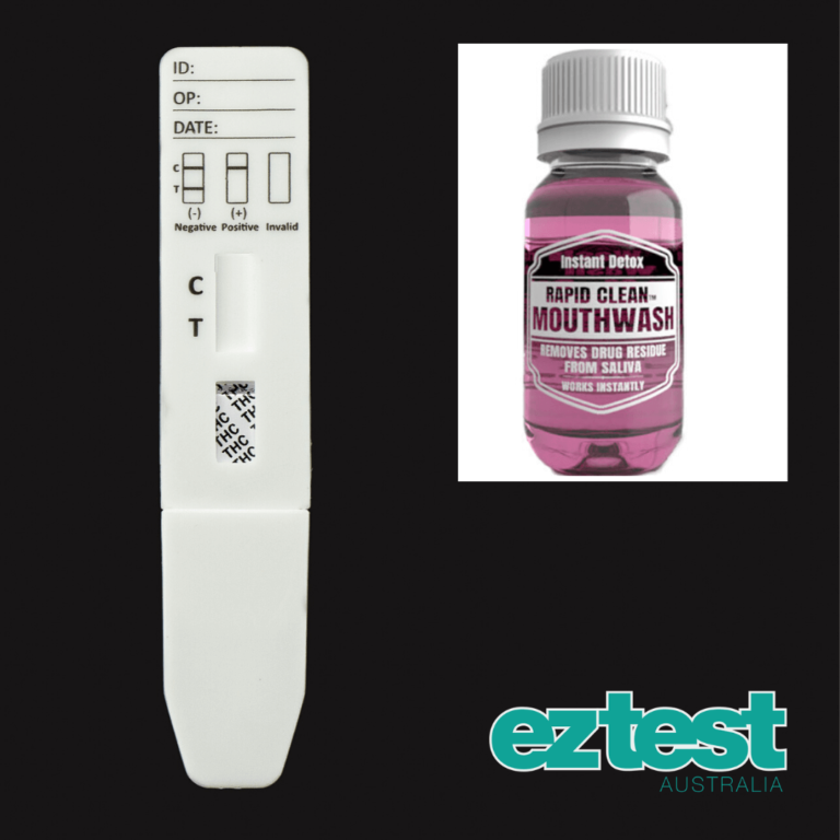 THC Single Saliva Test + 50ml Rapid Clean Mouthwash EzTest Australia