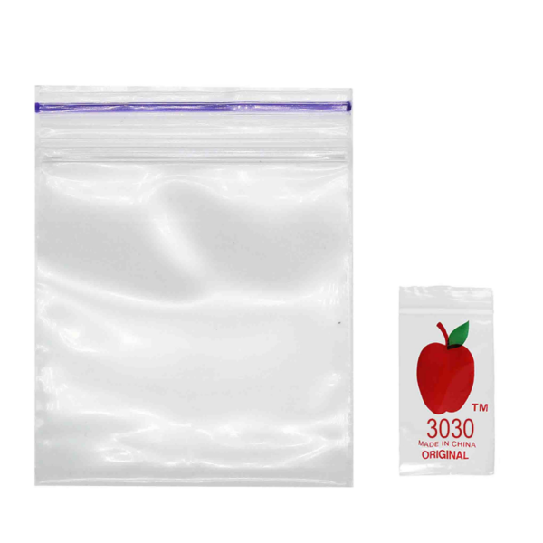 Original Apple Mini Ziplock Bags – Clear Bag (76mm x 76mm) x100