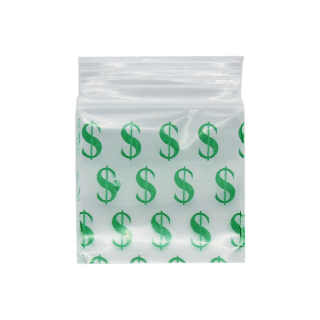 Original Apple Mini Ziplock Bags Dollar Signs Bag (32mm x 32mm) Ez
