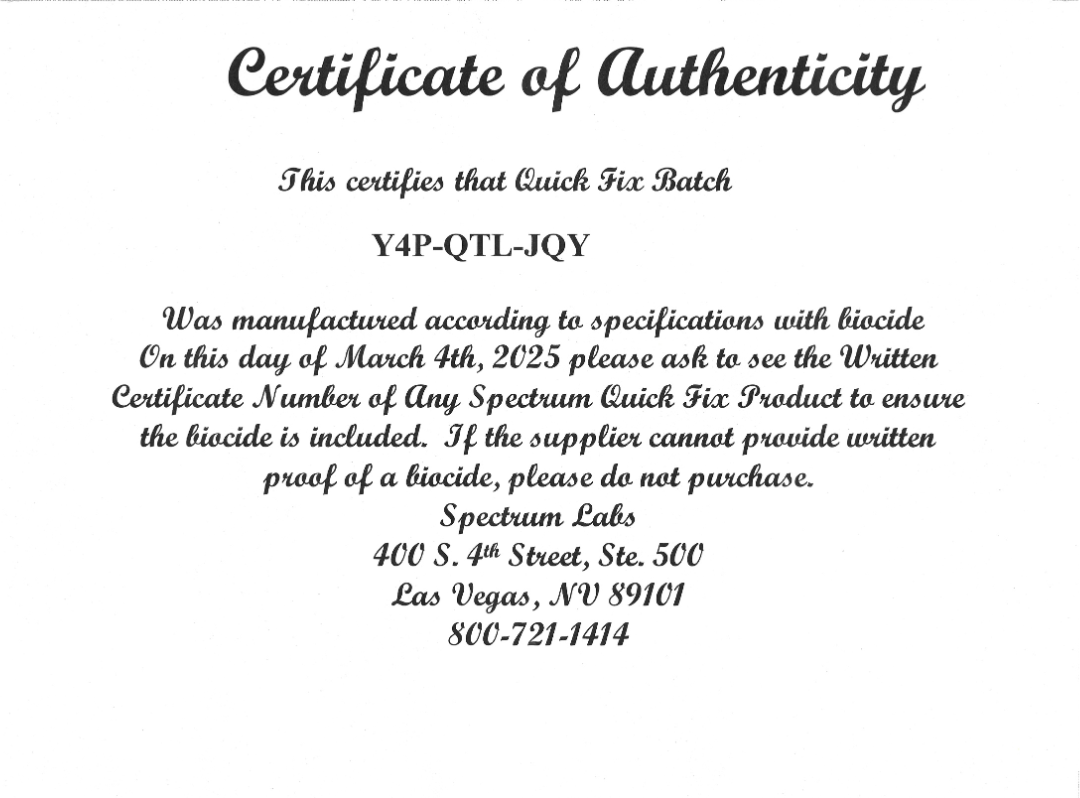 Certificate of Authenticity 4th Mar 25