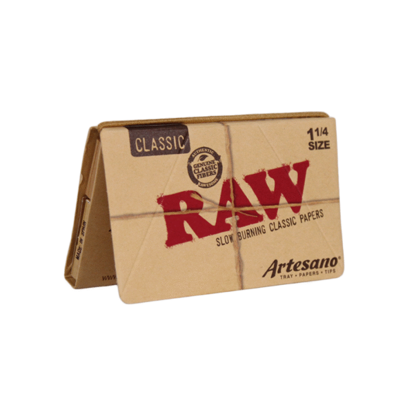RAW Classic Rolling Papers Artesano 1 ¼ with Tray, Papers & Tips | Ez-Test Australia