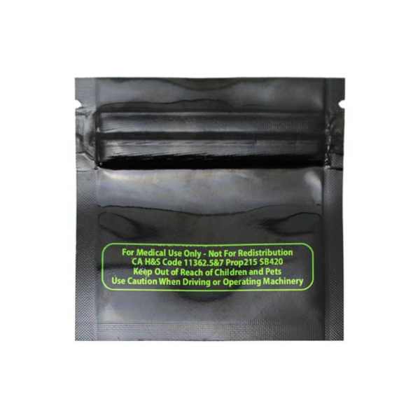 Mylar Smell Proof Bag – Black ½ Gram