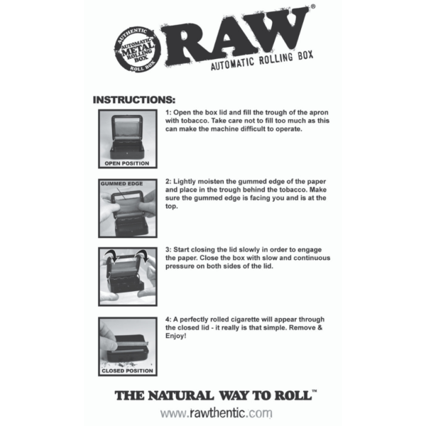 RAW Automatic Rolling Box 70mm, 79mm, 110mm EzTest Australia