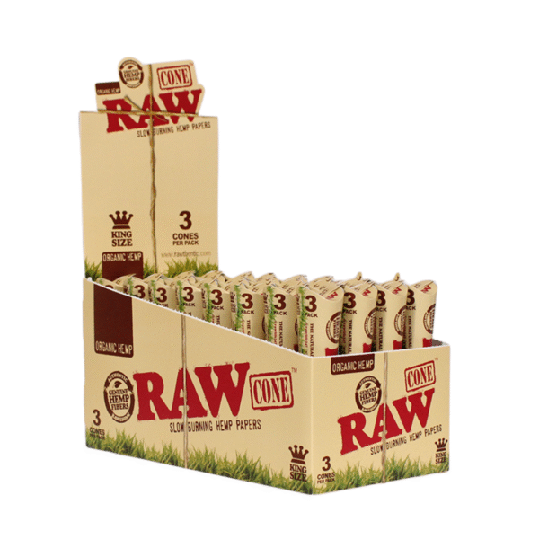 RAW Organic Hemp Pre-Rolled King Size Cone - 3 Pack | Ez-Test Australia