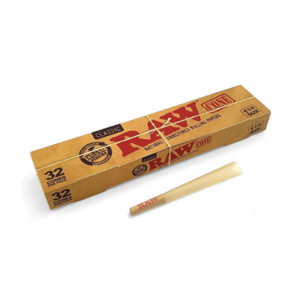 raw classic pre rolled cone 1 1/4 size 32 pack