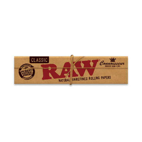 RAW Classic Rolling Papers Connoisseur King-Size Slim + Tips