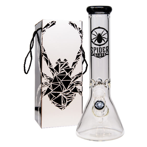 Spider Glass Water Pipe 12”/30.4cm - Black