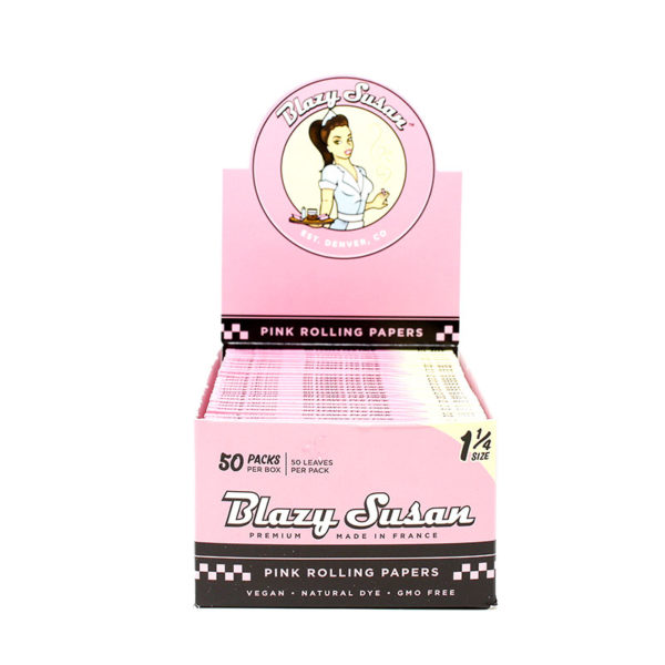 Blazy Susan Pink Rolling Papers – 1 ¼ Size