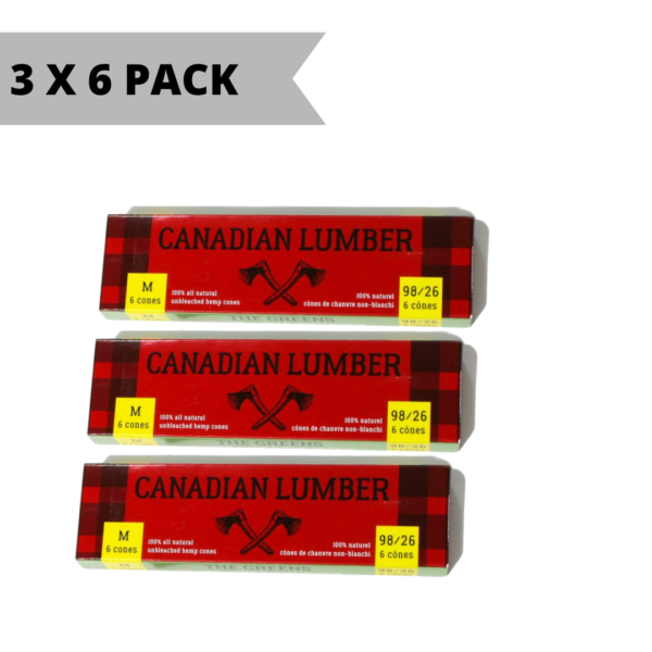 Canadian Lumber 1 ¼ Pre-Rolled Cones – The Greens – 6 Pack