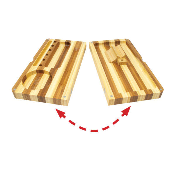 RAW Back Flip Striped Bamboo Rolling Tray