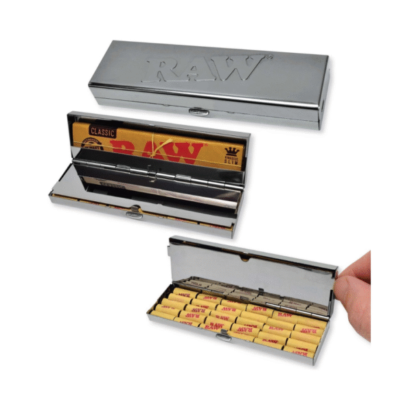 RAW Stainless Steel Paper Case – King Size Slim + Tips | Ez-Test Australia