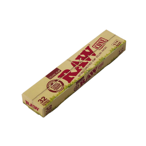 RAW Organic hemp pre rolled 1 1/4 cones 32 pack