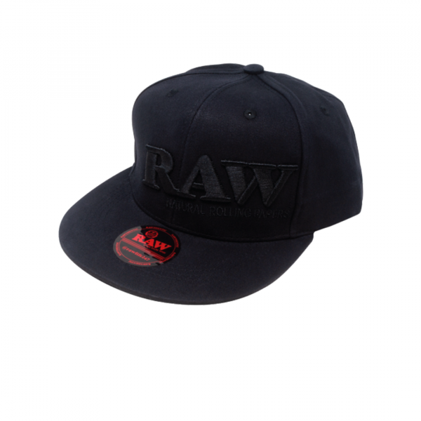 RAW Black on Black Baseball Cap – Flat Brim Style