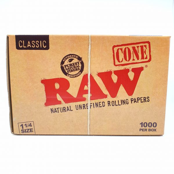 RAW Classic 1 ¼ Size Pre-Rolled Cones – 1000 Bulk Pack