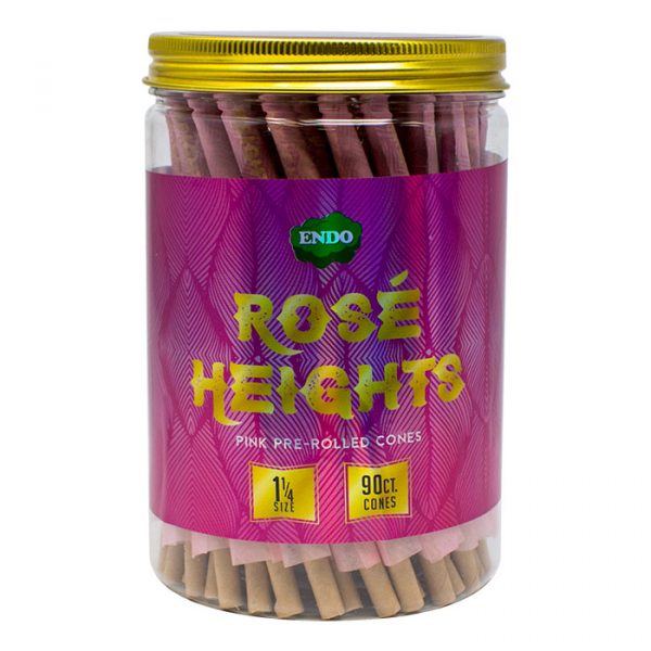 Rosé Heights Pink 1 ¼ Size Pre-Rolled Cones - 90 Pack