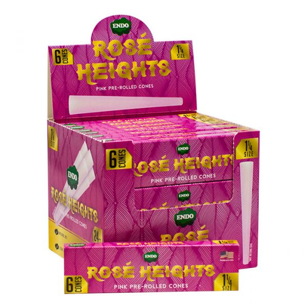Rosé Heights Pink Pre-Rolled Cones – 1 ¼ Size – 6 Pack