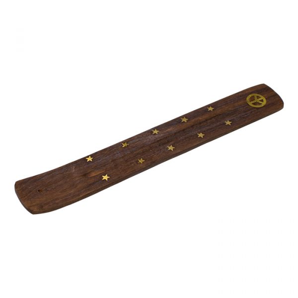 Wood & Brass Peace Incense Holder