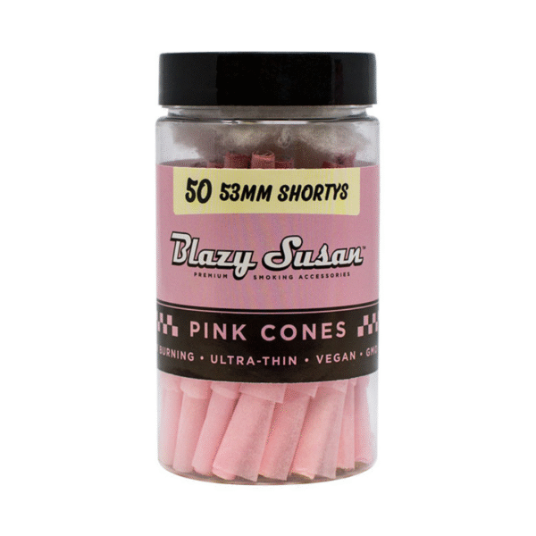 Blazy Susan Pink 53mm Shorty Cones – 50 Pack