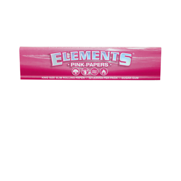 Elements Pink Ultra Thin Rice Rolling Papers – 1 ¼ or Kingsize Slim