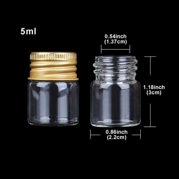 Gold Snuff Glass Stuff Bottle – Various Sizes