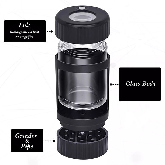 Carbon By Charlie Illuminated Air-tight Magnifying Storage Jars