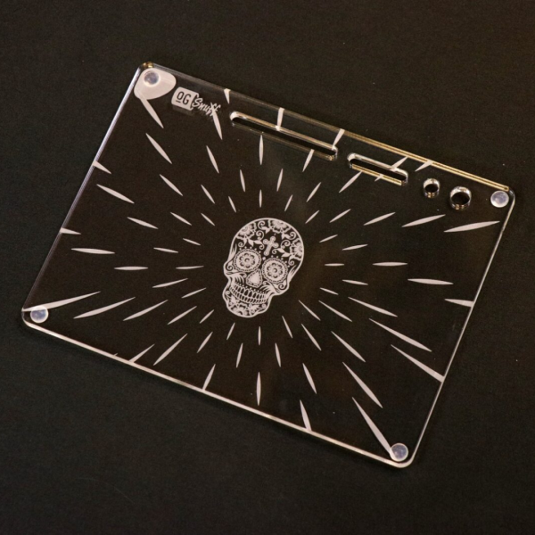 OG Snuff - Flying Skull Rolling Tray with light reflective pad