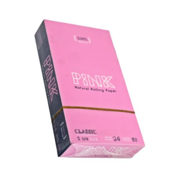 pink rolling papers 1 1/4 size rolling papers 50 pack
