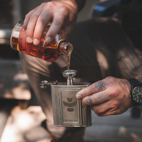 Revelry - The Accomplice Flask w/ Built-In Stash Compartment