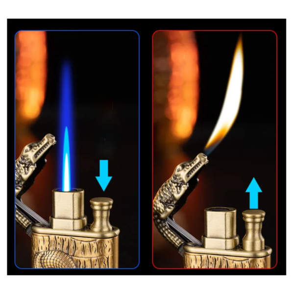 Windproof Crocodile Dual Flame Lighter – Various Colours