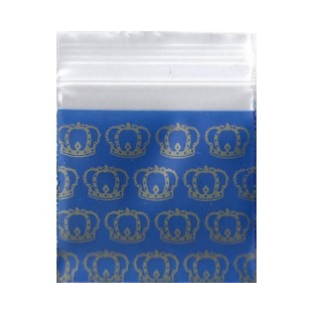 Original Apple Mini Ziplock Bags – Blue Crown (38mm x 38mm) x100