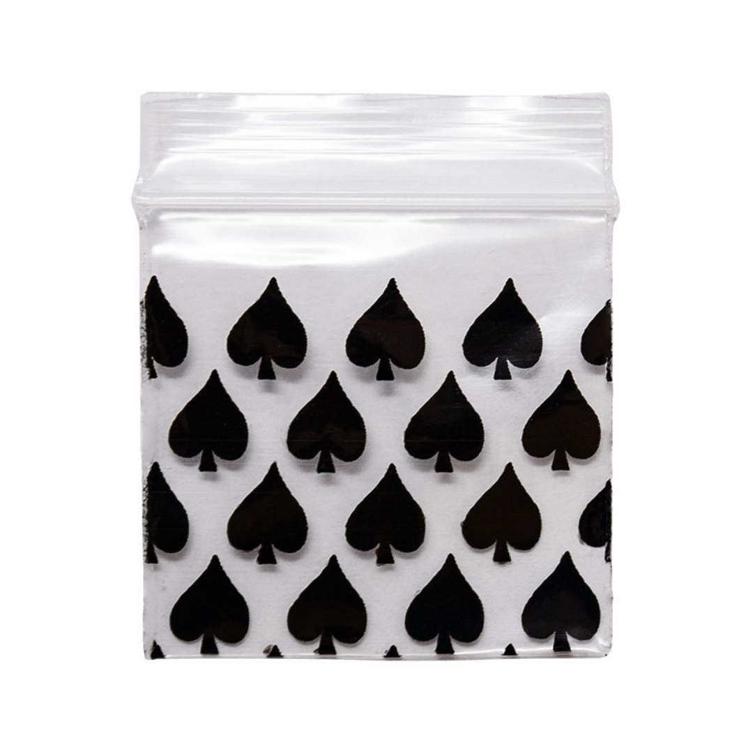 Original Apple Mini Ziplock Bags – Black Spade Bag (38mm x 38mm) x100