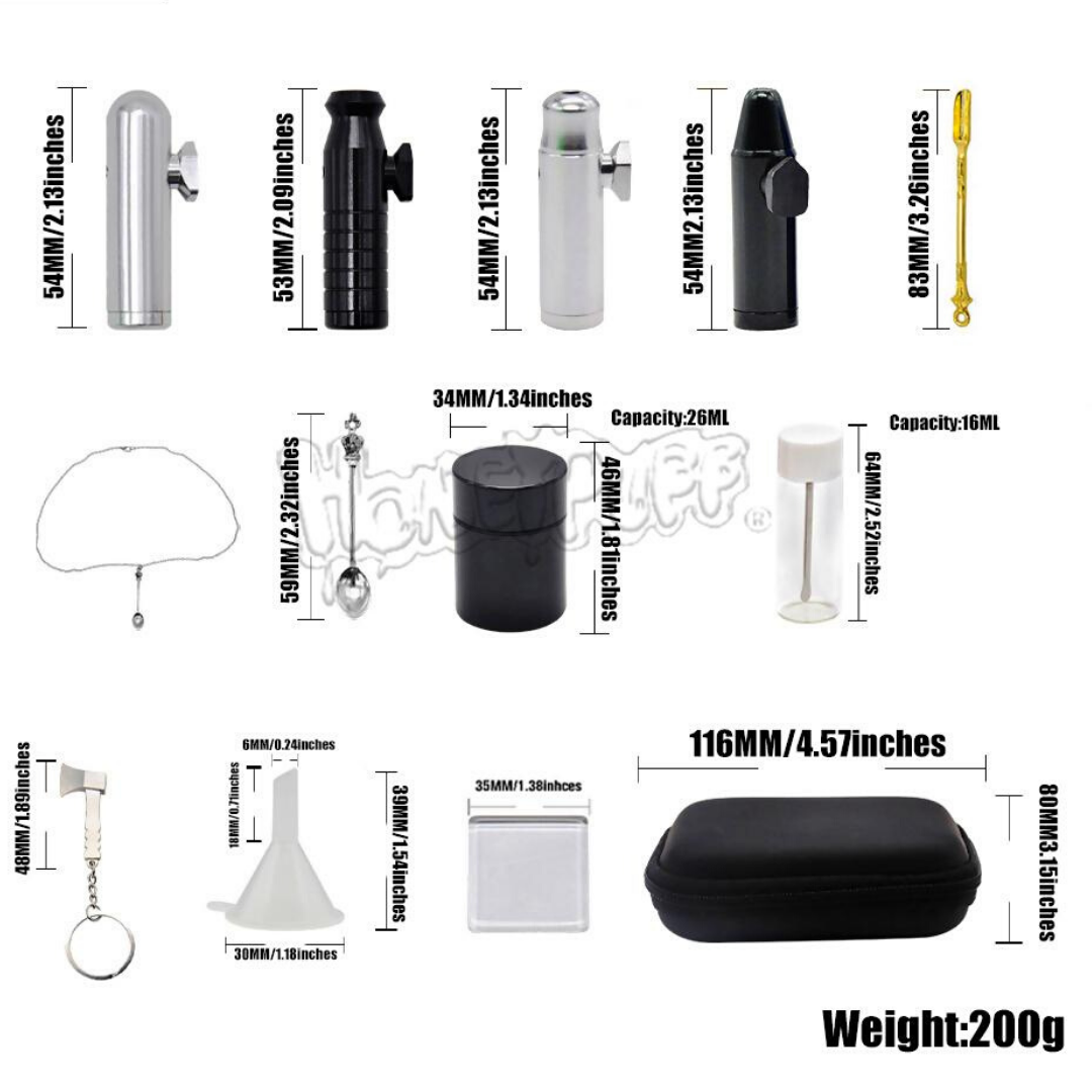 Deluxe Snuff Snorter Tooter Kit