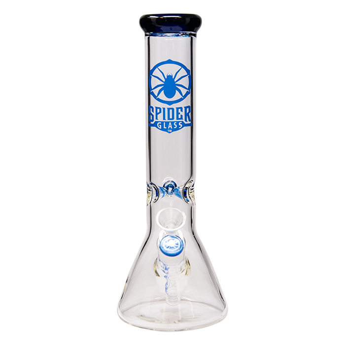 Spider Glass Water Pipe 12”/30.4cm - Blue