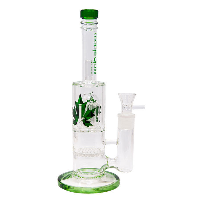 Maple Glass Honey Comb With Tree Percolator & Splash Guard Maple Glass Water Pipe – Green