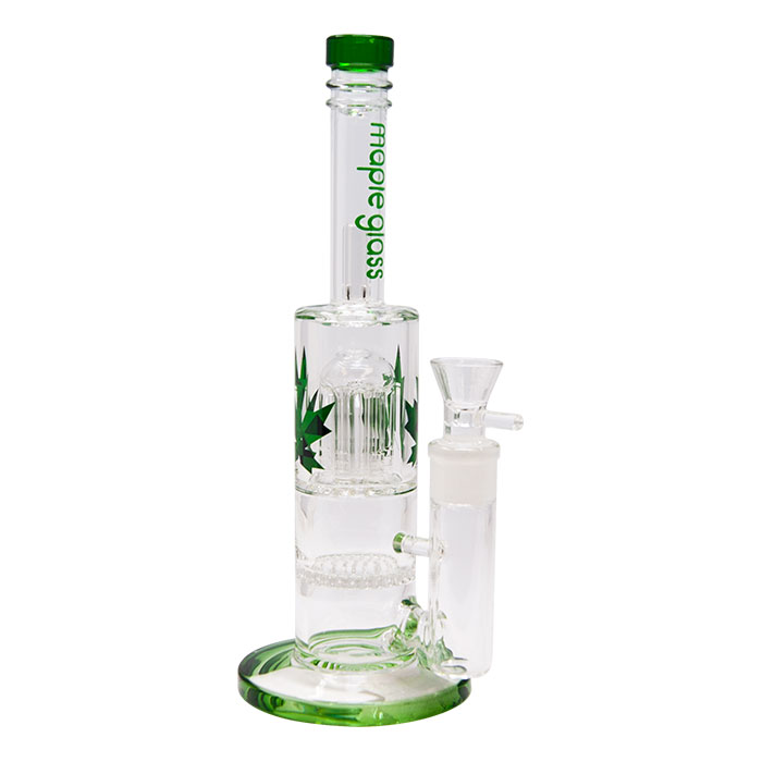 Maple Glass Honey Comb With Tree Percolator & Splash Guard Maple Glass Water Pipe – Green