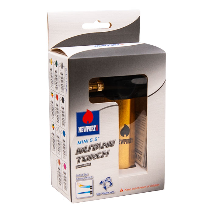 Newport Zero 5.5" Mini Butane Torch – Gold