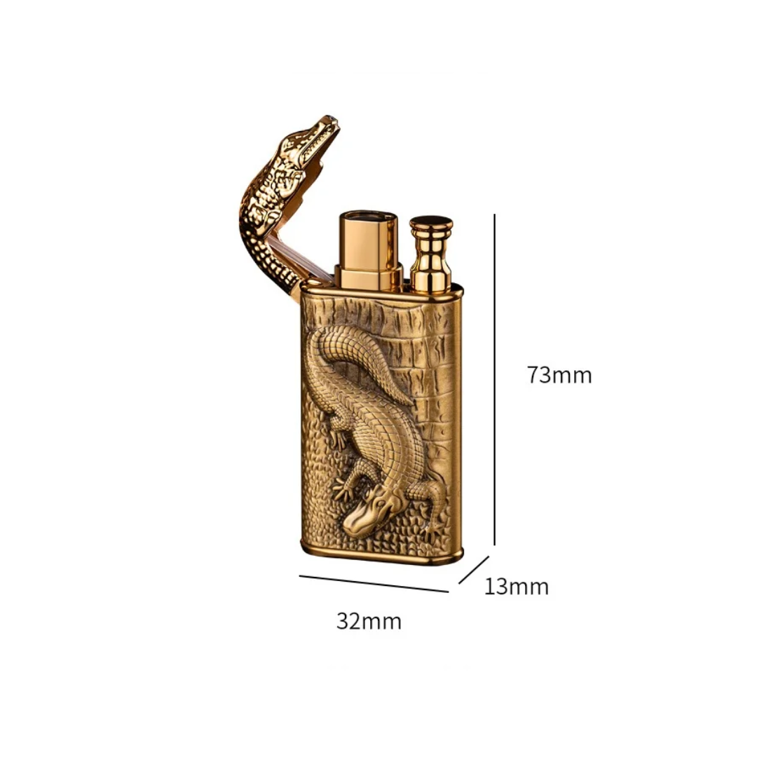 Windproof Crocodile Dual Flame Lighter – Various Colours - Image 4