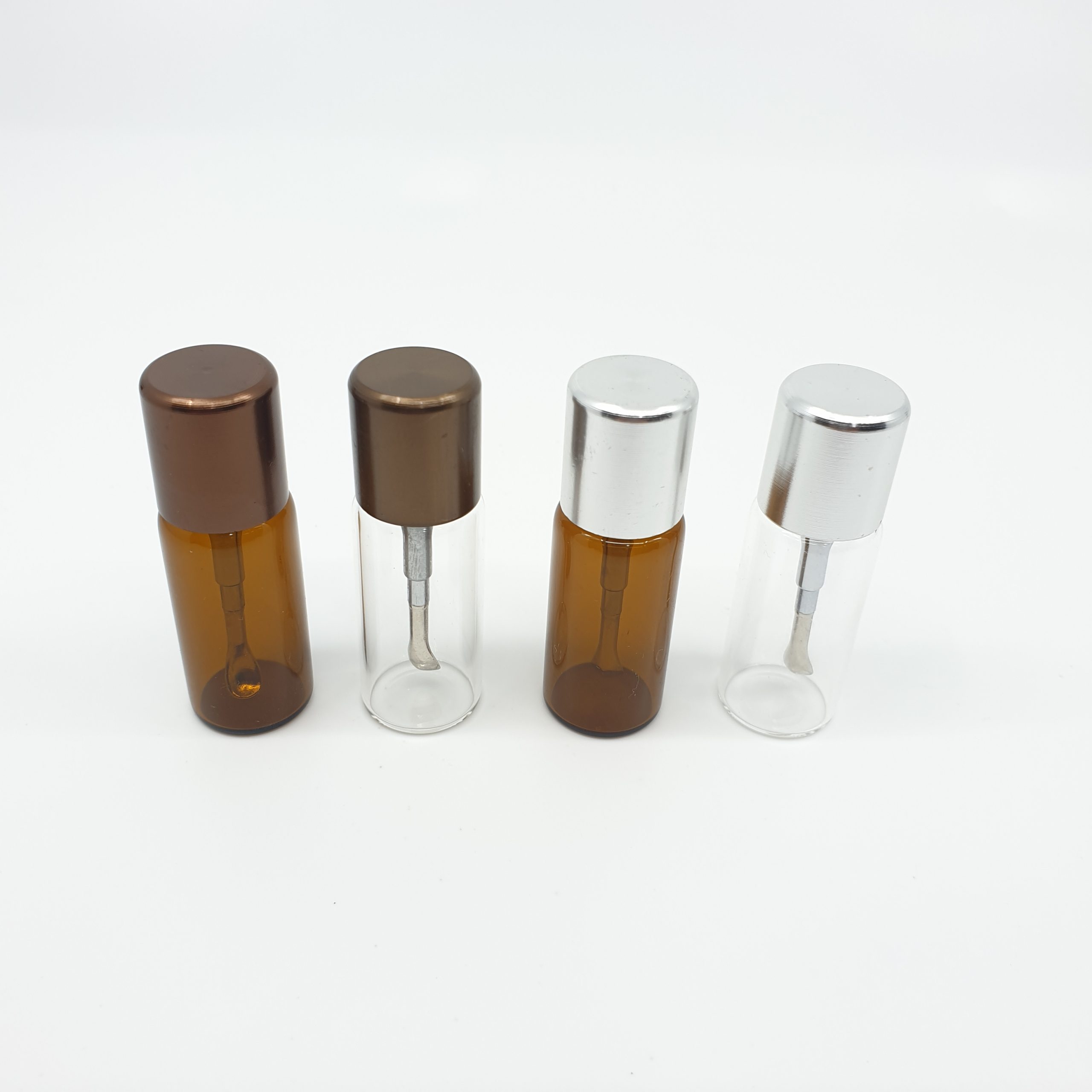 glass vial snuff with adjustable spoon
